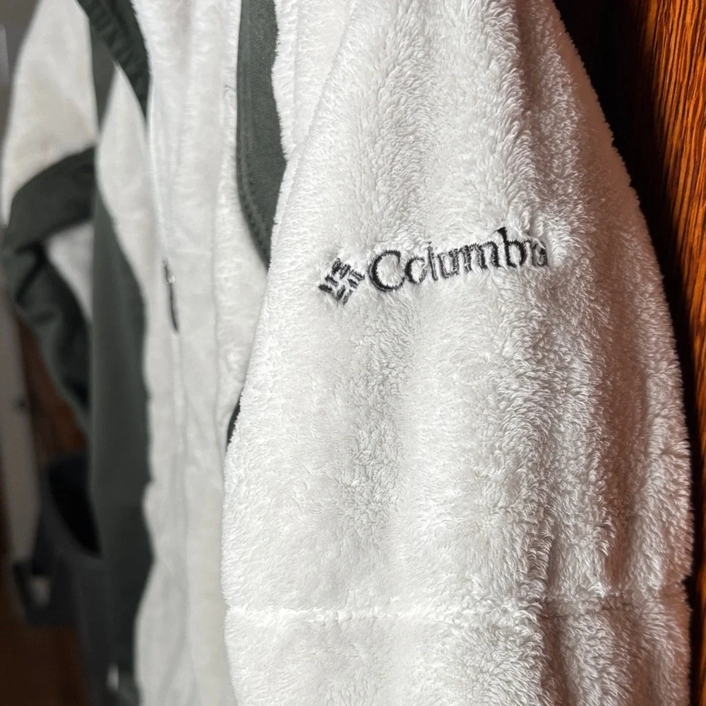 Columbia Omni-heat Women's White and Gray Fleece Jacket Size Small - Picture 3 of 7